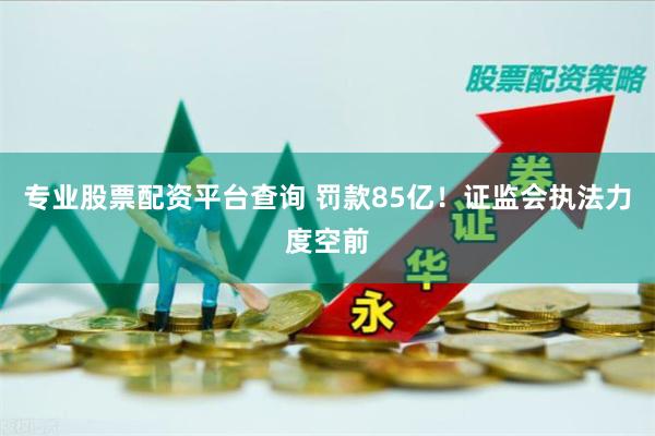 专业股票配资平台查询 罚款85亿！证监会执法力度空前