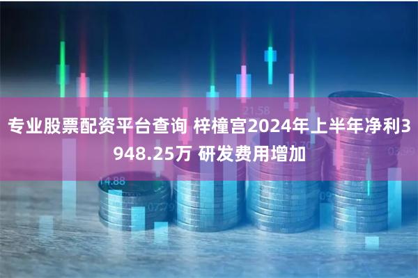 专业股票配资平台查询 梓橦宫2024年上半年净利3948.25万 研发费用增加