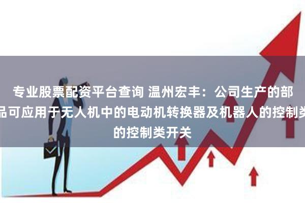 专业股票配资平台查询 温州宏丰：公司生产的部分产品可应用于无人机中的电动机转换器及机器人的控制类开关